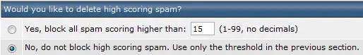 SpamAssassin - hoog scorende spam wissen?